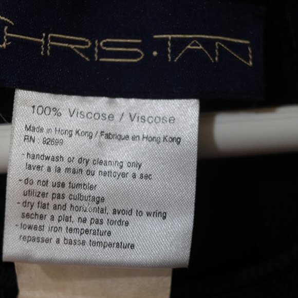 Christan Black Knit Viscose Tank Top Vintage M - Picture 6 of 7